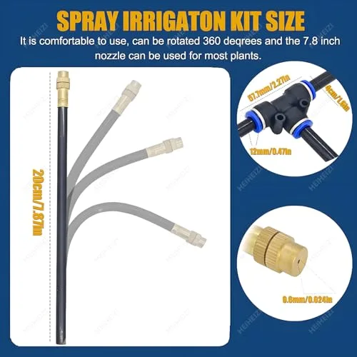 Miniatura 3 de Kit de riego por goteo de bricolaje - Sistema automático de riego de jardín para césped, camas elevadas e invernaderos, 98 pies con adaptadores