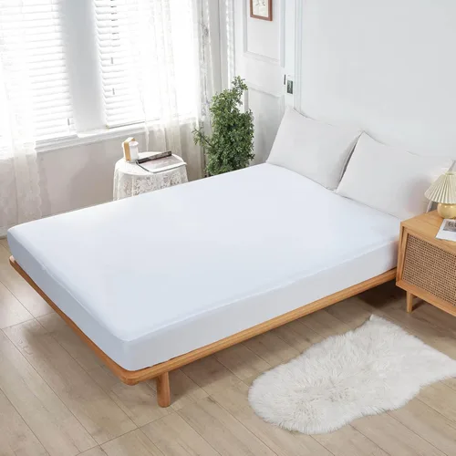 Miniatura 3 de Kingnex Protector de colchón tamaño individual, impermeable, suave, estilo sábana bajera con falda elástica