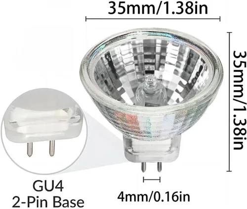 Miniatura 3 de 4PC Halogen Spotlight Bulb 5W 6V MR11 20W 24V GU4 Halogen Light Bulbs 35W 12V MR11 220V 10W G4/GU4/GZ4 Bi-Pin Base Dimmable 24V 20W