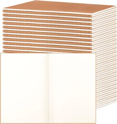 Miniatura 10 de ALKALO Paquete de 6 cuadernos de papel kraft de cuadrícula A5 a granel, cuadernos de diario, cuadernos de papel cuadriculado A5, 8.3 x 5.5 pulgadas