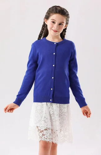 Miniatura 4 de SMILING PINKER cardigan de cuello redondo para niñas