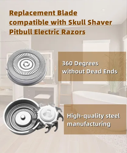 Miniatura 3 de 4 cuchillas de repuesto para cabezal de afeitadora compatibles con Skull Shaver Pitbull, Butterfly Kiss y maquinillas de afeitar eléctricas Palm
