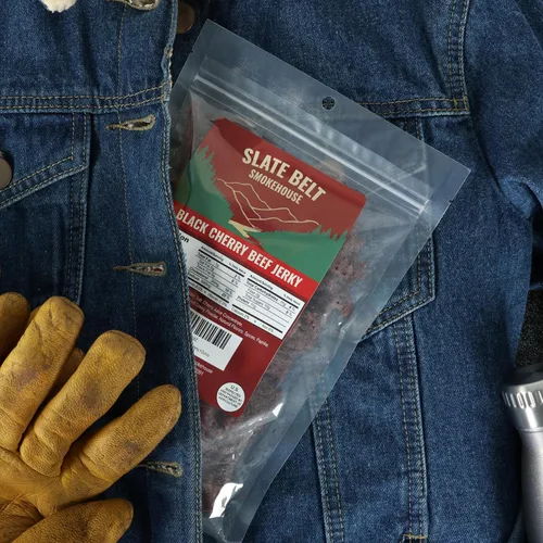 Miniatura 4 de Slate Belt Smokehouse Black Cherry Beef Jerky, aperitivo alto en proteínas, cecina sin gluten, 9 onzas