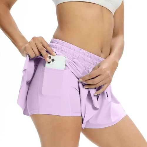 Miniatura 12 de Blaosn Pantalones cortos atléticos fluidos para mujer, gimnasio, yoga, entrenamiento, correr, pantalones cortos de tenis, falda falda linda, ropa