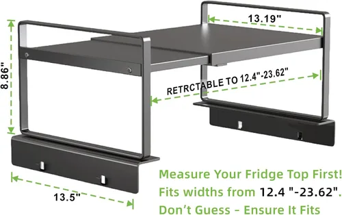 Miniatura 2 de Estante de almacenamiento ajustable para refrigerador, estante organizador expandible de 12.4 a 23.62 pulgadas, almacenamiento para refrigerador