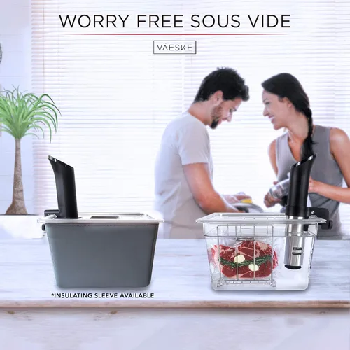 Miniatura 6 de Väeske Recipiente Sous Vide con tapa, se adapta a la mayoría de cocinas Sous Vide, accesorios Sous Vide (12 cuartos de galón, estante)