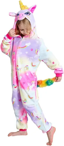 Miniatura 8 de Pijama de unicornio unisex para niños, enteritos para disfraz, Halloween