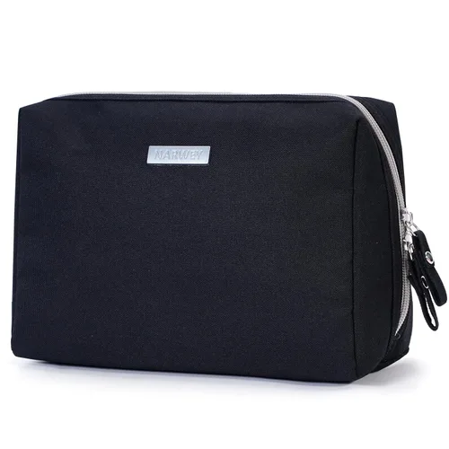 Miniatura 15 de Narwey Bolsa grande de maquillaje de viaje, bolsa organizadora de cosméticos, bolsa de aseo personal, bolsa de maquillaje, bolsa con cremallera