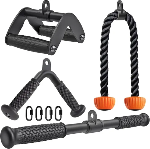 SELEWARE Accesorios para Tríceps LAT Jalón Accesorios de Entrenamiento para Gimnasio en Casa con Agarre de Goma Suave Antideslizante Accesorios para