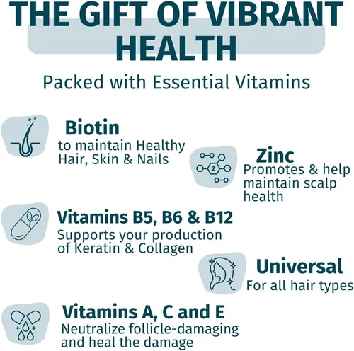 Miniatura 4 de Gomas WEEM para el cabello, la piel y las uñas - Favorece el cabello saludable - Vitaminas veganas de biotina para mujeres y hombres. Apoya