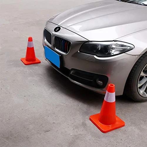 Miniatura 7 de Paquete de 10 conos de tráfico de 18 pulgadas, conos de seguridad de PVC para estacionamiento en carretera, conos de peligro pesados, conos