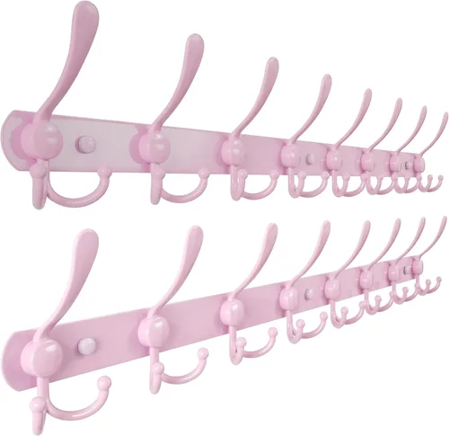 Miniatura 31 de Dseap - Perchero para pared, 5 ganchos triples, resistente, acero inoxidable, riel de gancho de metal para abrigos, sombreros, toallas, bolsos