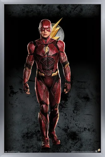 Miniatura 9 de Trends International Película de DC Comics - Liga de la Justicia - Póster de pared The Flash, 14.725 x 22.375 pulgadas, versión enmarcada de madera