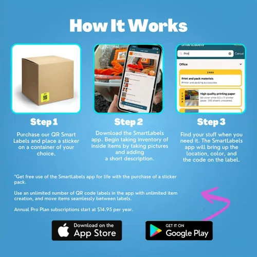 Miniatura 7 de Smart Labels Paquete de 48 calcomanías de código QR (modernas) fabricadas en Estados Unidos, etiquetas de código QR para almacenamiento