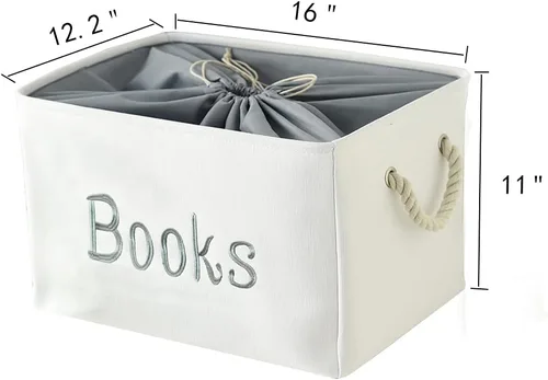 Miniatura 2 de Cesta de libros para habitación de niños, cesta de almacenamiento de libros, organizador de libros para cuarto de bebé, aula, biblioteca, caja