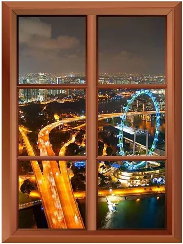 Miniatura 22 de wall26 Adhesivo de pared extraíble/mural de pared – A Veiw of Manhattan Skyline – Adhesivo de vinilo creativo para ventana – 24 x 32 pulgadas