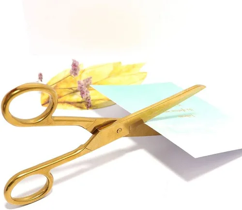 Miniatura 6 de MultiBey Tijeras profesionales doradas de 7 pulgadas, tijeras de tela resistente de acero inoxidable con caja de regalo para oficina, costura y artes