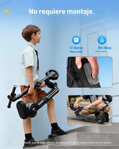Miniatura 4 de ECOROAD Scooter eléctrico 2 en 1 para niños EK8, motor de 200 W y rango de 9 millas, hasta 10 MPH, sistema de freno doble, música Bluetooth y altura