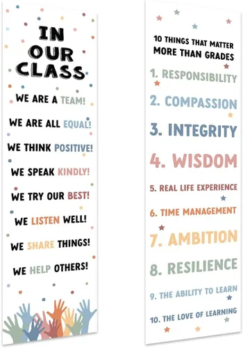 Miniatura 9 de Andaz Press Cartel grande de 13 x 48 pulgadas para aula con texto en inglés «Kindness Growth Mindset» para profesores, tablón de anuncios, Carteles