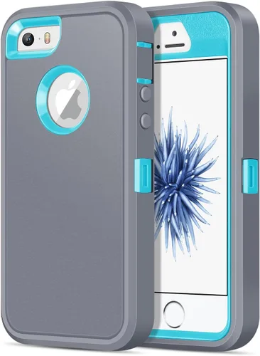 Miniatura 13 de Jelanry para iPhone 5/ 5S/ SE 1ª Generación (2016) Funda de uso rudo resistente a prueba de golpes de doble capa, carcasa protectora deportiva