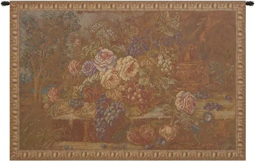 Charlotte Home Furnishings - Tapiz italiano rojo con uvas para colgar en la pared, 39 x 26 pulgadas, algodón/viscosa/poliéster