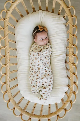 Miniatura 3 de Mebie Baby Manta de Arrullo de Muselina Autumn Bloom, Manta de Arrullo Moderna y Neutra para Bebé Niña o Niño, Mantas Suaves para Bebé, Manta