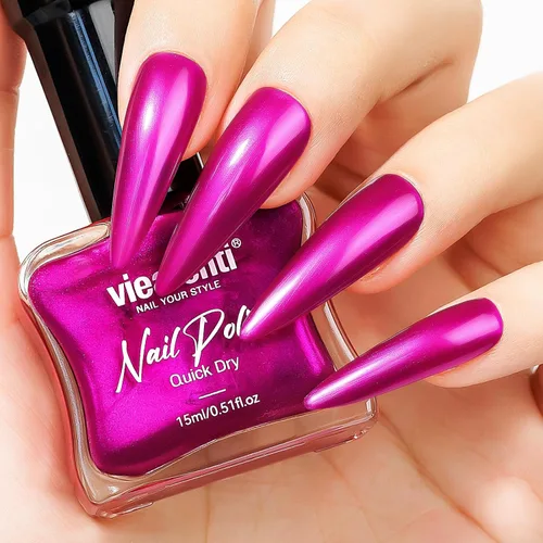 Miniatura 22 de Esmalte de uñas rosa intenso brillante, 0.5 onzas líquidas, esmalte de uñas de secado rápido de alto brillo, aplicación suave de larga duración