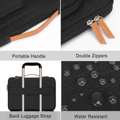 Miniatura 6 de MOSISO 360 Protective Laptop Bag, Computer Bags, Side Open Messenger Bag with Trolley Sleeve&5 Pockets