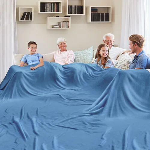 Miniatura 15 de Edenleaf Manta de gran tamaño de 120 x 120 pulgadas, compañera gigante para cama, sofá, viajes y campamento, manta suave extra grande que se adapta