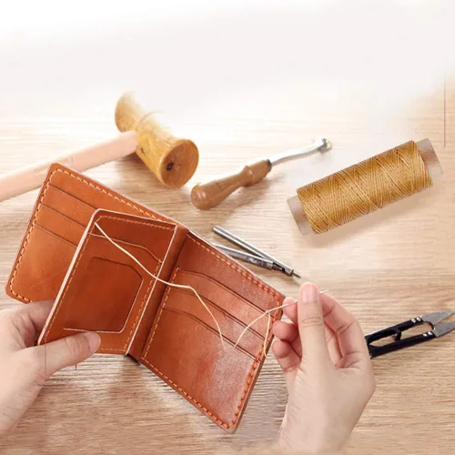 Miniatura 4 de BUTUZE Hilo encerado de cuero de 550 yardas, 150D 55 yardas por carrete, hilo de costura para manualidades, encuadernación, reparación de zapatos