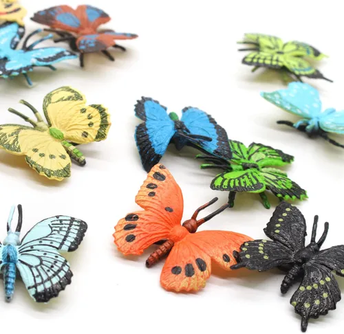 Miniatura 3 de SmilerSmile 12 figuras de acción de mariposa de plástico de mariposas, decoración de arte, extraíble, reutilizable, para decoración de pastel