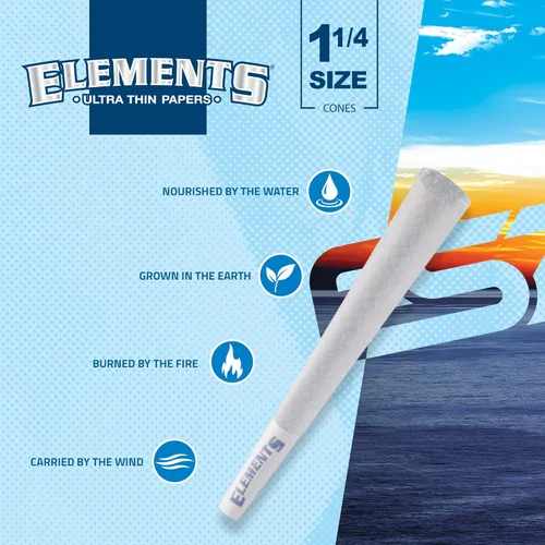 Miniatura 4 de RAW - Elements - Conos de papel para liar ultrafinos 1 1/4 Paquete de 100 Pre enrollados con puntas y tubos de embalaje incluidos