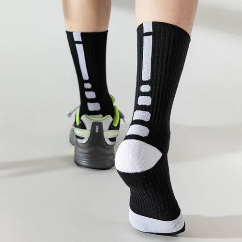 Miniatura 6 de Fraobbg 4 pares de calcetines atléticos para hombre, gruesos, protectores, amortiguadores deportivos, de élite, baloncesto, fútbol, compresión, 7-12