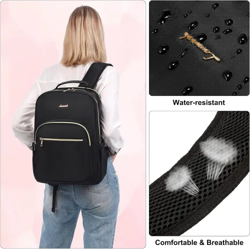 Miniatura 8 de LOVEVOOK - Mochila de 15.6 pulgadas para laptop, para mujer, bolsa de viaje linda para mujer, mochila de laptop profesional, bolsa de computadora