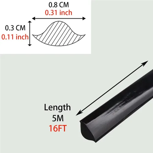 Miniatura 2 de Moldeado flexible de un cuarto redondo autoadhesivo, tira impermeable para calafatear para bordes de pared, bordes de techos, borde de gabinete