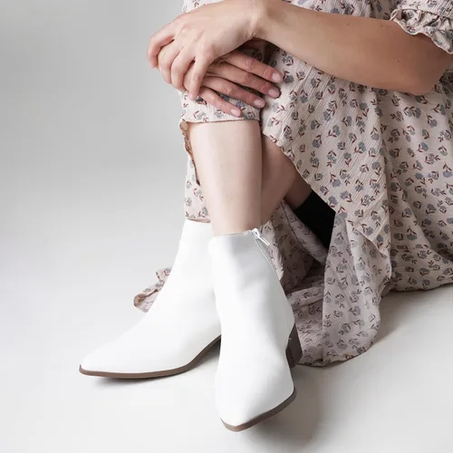 Miniatura 7 de J. Adams Botas de tobillo Viper para mujer, botas cortas y gruesas de tacón bajo con puntera puntiaguda, cómodas y elegantes para el uso diario
