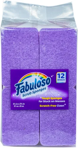 Miniatura 14 de Esponjas Fabuloso, Púrpura - Limpiador sin arañazos para platos y superficies - Esponja para lavar platos para una experiencia de limpieza audaz