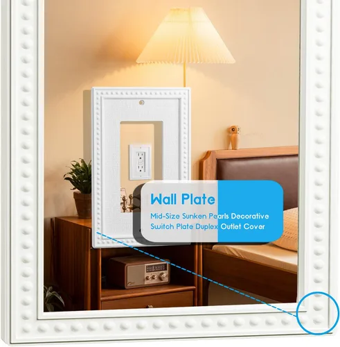 Miniatura 5 de Cubiertas para interruptores de luz, cubiertas de salida de tamaño mediano, cubiertas de placa de pared decorativas/GFCI, material de fibra de bambú