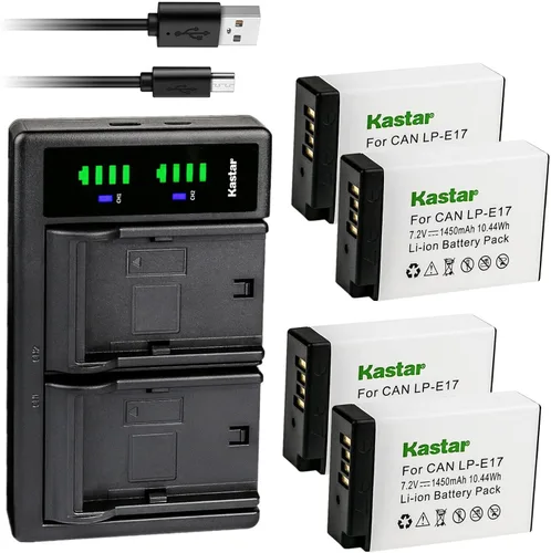 Miniatura 7 de Kastar Cargador de batería USB LTD2 de repuesto para Canon LP-E17 LPE17, 9967B02, Canon EOS RP, EOS R8, EOS R10, EOS R50, EOS R100 cámara sin
