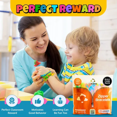 Miniatura 8 de UpBrands Paquete de 30 pulseras antiestrés con cremallera para niños, juguetes sensoriales para recompensas de aula, recuerdos de fiesta y rellenos