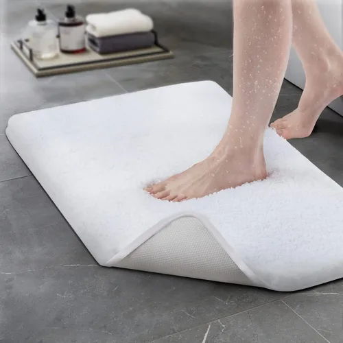 Miniatura 12 de TECHMILLY Alfombras Corredoras de Baño Super Suaves Peludas, Alfombras de Baño de Microfibra Gruesas Antideslizantes Absorbentes, Tapete de Baño
