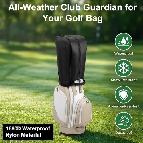 Miniatura 7 de Funda impermeable para bolsa de golf, impermeable, de nailon, a prueba de polvo, universal, a prueba de polvo, protector de club con capa de lluvia