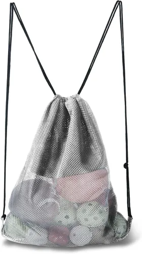 Miniatura 103 de GSE Games & Sports Expert Bolsa de malla con cordón para béisbol, pelotas de pickleball, pelotas de golf, gimnasio, equipo de natación, lavandería