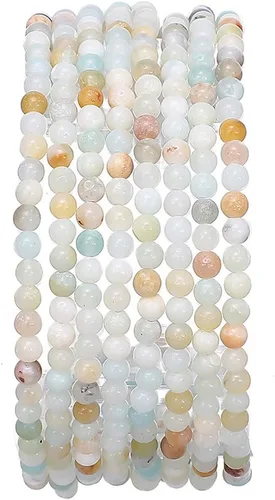 Miniatura 48 de BEADIA Cuentas redondas de piedra natural de jade de amazonita semipreciosas sueltas para hacer joyas 6MM 61PCS Amazonita Jade
