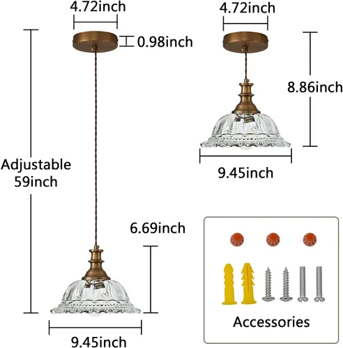 Miniatura 6 de HDDFL Lámparas Colgantes de Vidrio Modernas Accesorios de Iluminación Colgante Lámpara Colgante Acabado Cepillado Accesorio de Luz Colgante