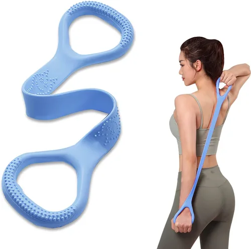 HUICHAI Figura 8 - Banda de resistencia para fitness con asas, barra pura, entrenamiento de pecho, brazo y hombro, bandas elásticas para ejercicio,