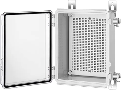 Miniatura 15 de Gratury Caja de conexiones, carcasa de plástico impermeable IP67 para proyectos eléctricos, cubierta gris con bisagras, incluye placa de montaje