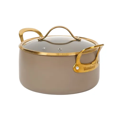 Miniatura 16 de Bloomhouse - Dos veces ganador de los Favoritos de Oprah - Sartén antiadherente de aluminio pesado de 6 QT Premium PFA libre con tapa para Crema