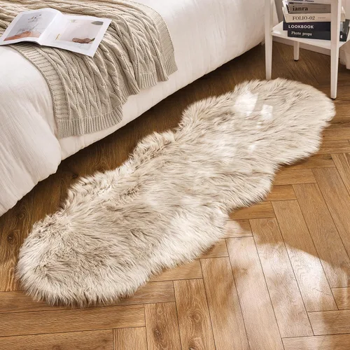 Miniatura 43 de MIULEE Alfombra de Piel de Oveja Sintética de 3 x 5 Pies, Alfombras de Área Mullidas de Lujo - Alfombra Decorativa Shag Súper Suave para Dormitorio