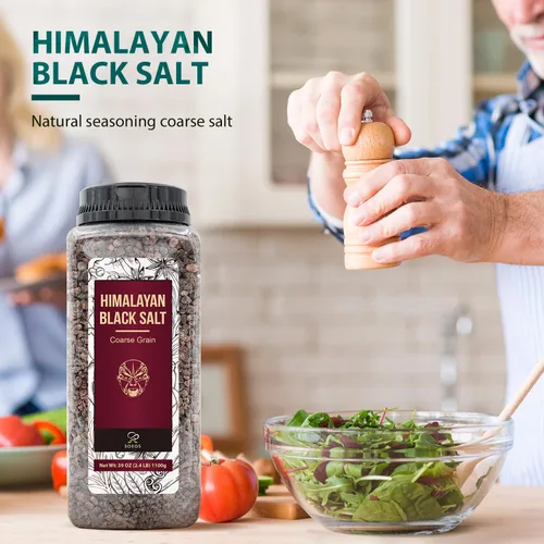 Miniatura 4 de Soeos Sal Negra del Himalaya, Grano Grueso, 2.4 Libras (39 Oz), Sin Gluten, Enriquecida con Minerales Naturales, Sabor Natural Imitación Huevo
